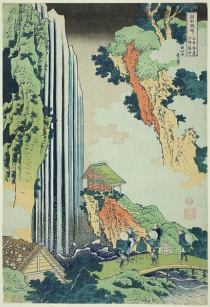 Ono Falls on the Kisokaido (Kisokaido Ono no bakufu), from the series 'A Tour of Water... c. 1833. Creator: Hokusai. Ono Falls on the Kisokaido (Kisokaido Ono no bakufu), from the series 'A Tour of Water... c. 1833. Creator: Hokusai