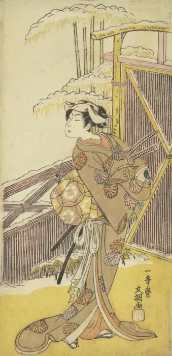 Framed Print : Onoe Kikugoro as Tonase, from Kanadehon Chushingura (Kanadehon Chushingura, Shosei Onoe Ki... 1773. Creator: Ippitsusai Buncho) Framed Print : Onoe Kikugoro as Tonase, from Kanadehon Chushingura (Kanadehon Chushingura, Shosei Onoe Ki... 1773. Creator: Ippitsusai Buncho)