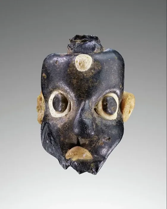 Framed Print : Opaque Dark Blue Mask Bead, 5th-4th century BC. Creator: Unknown Framed Print : Opaque Dark Blue Mask Bead, 5th-4th century BC. Creator: Unknown