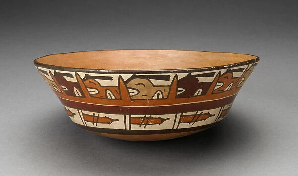 Open Bowl with Rows of Repeated Abstract Motifs, 180 B. C.  /  A. D. 500. Creator: Unknown