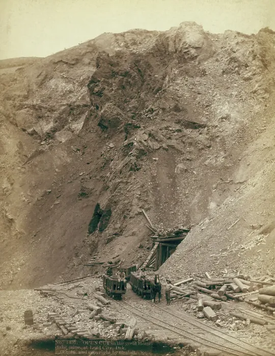 Framed Print : Open cut in the great Homestake mine, at Lead City, Dak, 1888. Creator: John C. H. Grabill Framed Print : Open cut in the great Homestake mine, at Lead City, Dak, 1888. Creator: John C. H. Grabill