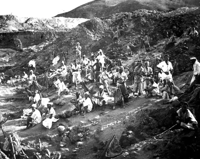 Framed Print : Opencast mine, Korea, 1900 Framed Print : Opencast mine, Korea, 1900
