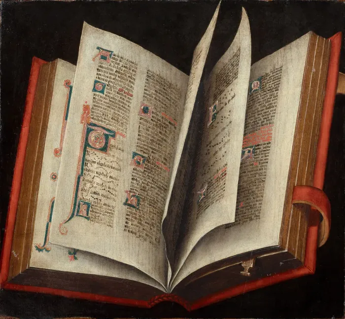 Framed Print : An Opened Liturgical Book. Artist: Anonymous Framed Print : An Opened Liturgical Book. Artist: Anonymous
