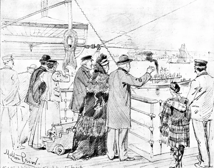 Framed Print : The Opening of the Baltic Canal: Mr. and Mrs. Gladstone, on board the 'Tantallon Castle'... 1895. Creator: Unknown Framed Print : The Opening of the Baltic Canal: Mr. and Mrs. Gladstone, on board the 'Tantallon Castle'... 1895. Creator: Unknown