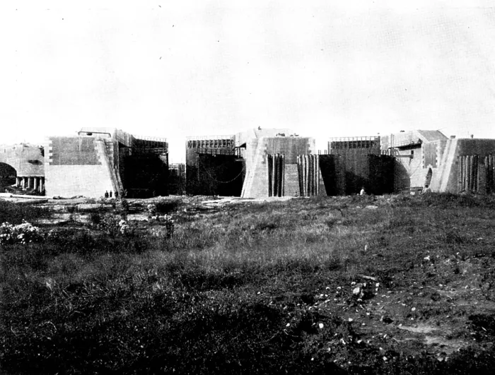 Framed Print : The Opening of the Baltic Canal: walls and gates of...Brunsbuttel Entrance under construction, 1895. Creator: Unknown Framed Print : The Opening of the Baltic Canal: walls and gates of...Brunsbuttel Entrance under construction, 1895. Creator: Unknown