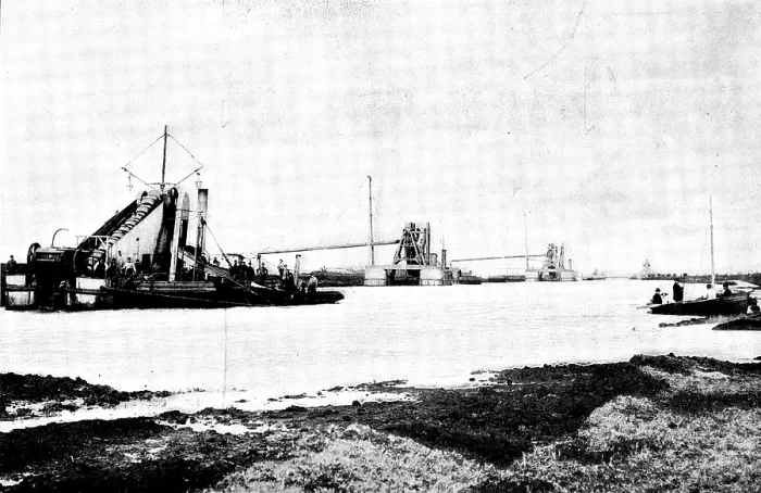 Framed Print : The Opening of the Baltic Canal: works of deepening and widening the old canal, 1891, (1895). Creator: Unknown Framed Print : The Opening of the Baltic Canal: works of deepening and widening the old canal, 1891, (1895). Creator: Unknown