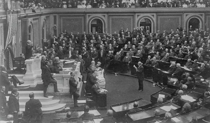 Framed Print : Opening ceremonies of the U.S. 59th Congress, 2nd session, 1906, with Speaker Joseph... 1906. Creator: Frances Benjamin Johnston Framed Print : Opening ceremonies of the U.S. 59th Congress, 2nd session, 1906, with Speaker Joseph... 1906. Creator: Frances Benjamin Johnston