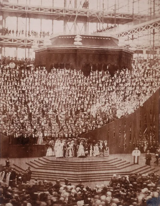Framed Print : The Opening Ceremony, Crystal Palace, Sydenham, 1852-1854. Creator: Philip Henry Delamotte. The Opening Ceremony, Crystal Palace, Sydenham, 1852-1854 Framed Print : The Opening Ceremony, Crystal Palace, Sydenham, 1852-1854. Creator: Philip Henry Delamotte. The Opening Ceremony, Crystal Palace, Sydenham, 1852-1854