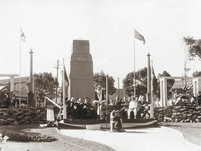 Framed Print : Opening ceremony, Garden of Remembrance, Mosman Park, 1952. Creator: Unknown Framed Print : Opening ceremony, Garden of Remembrance, Mosman Park, 1952. Creator: Unknown