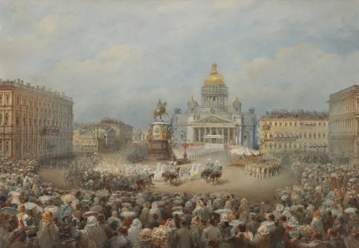 Framed Print : Opening ceremony of the Monument to Nicholas I on the Mariinsky Square Framed Print : Opening ceremony of the Monument to Nicholas I on the Mariinsky Square