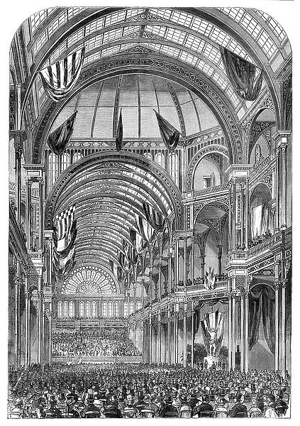 Opening of the Crystal Palace at Amsterdam for the Exhibition of Arts and Industry, 1864. Creator: Unknown