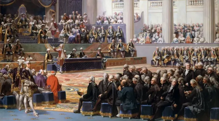 Framed Print : Opening of the Estates-General in Versailles, 5 May 1789. Artist: Couder, Auguste (1790-1873) Framed Print : Opening of the Estates-General in Versailles, 5 May 1789. Artist: Couder, Auguste (1790-1873)