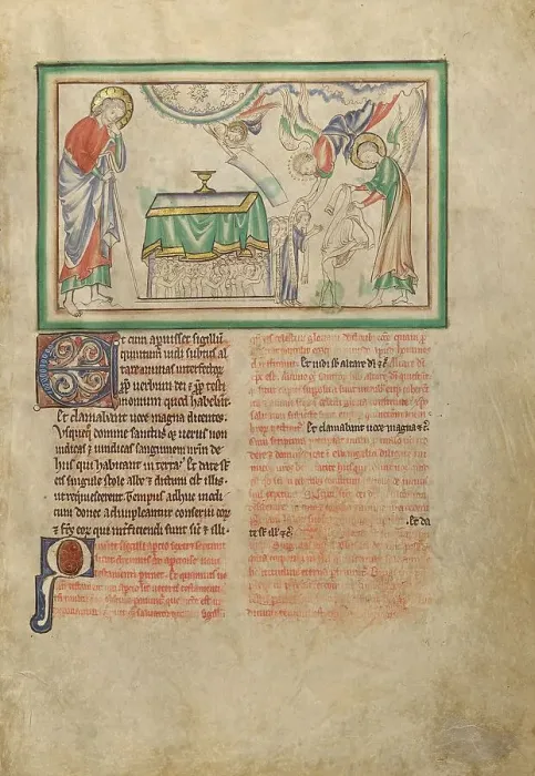 Framed Print : The Opening of the Fifth Seal: The Souls of the Dead Receiving White Robes, about 1255-1260. Creator: Unknown Framed Print : The Opening of the Fifth Seal: The Souls of the Dead Receiving White Robes, about 1255-1260. Creator: Unknown
