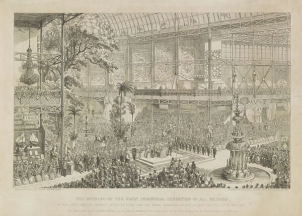 Opening of the Great Industrial Exhibition of all nations, by her most gracious majesty... 1851. Creator: Cruikshank, George (1792-1878)