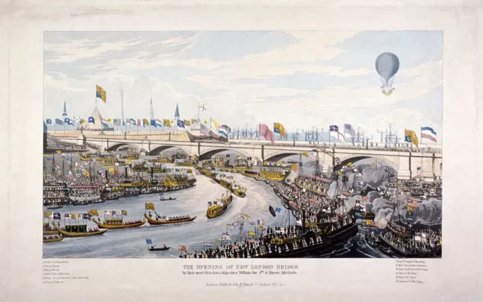 Framed Print : Opening of London Bridge (New), London, 1831 Framed Print : Opening of London Bridge (New), London, 1831