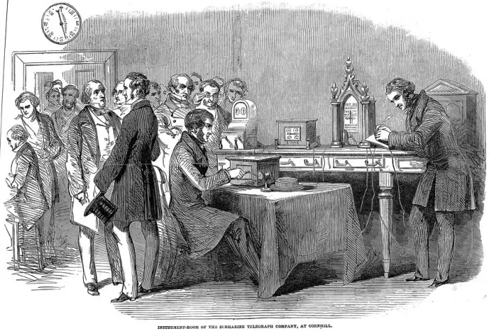 Framed Print : Opening of the London to Paris telegraph link, 1852 Framed Print : Opening of the London to Paris telegraph link, 1852