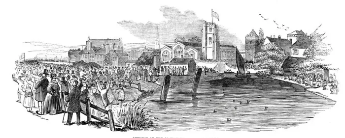 Framed Print : Opening of the Maidstone Branch Railway, 1844. Creator: Unknown Framed Print : Opening of the Maidstone Branch Railway, 1844. Creator: Unknown
