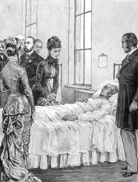 Framed Print : Opening the Marylebone Infirmary at Notting-Hill: the Princess of Wales visiting the patients, 1881. Creator: William James Palmer Framed Print : Opening the Marylebone Infirmary at Notting-Hill: the Princess of Wales visiting the patients, 1881. Creator: William James Palmer