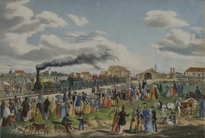 Framed Print : Opening of the Munich-Augsburg railway on September 1st, 1839, 1839 Framed Print : Opening of the Munich-Augsburg railway on September 1st, 1839, 1839