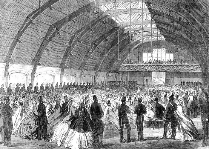 Framed Print : Opening of the new head-quarters of the 1st Surrey Rifle Volunteers, at Camberwell, 1865. Creator: Unknown Framed Print : Opening of the new head-quarters of the 1st Surrey Rifle Volunteers, at Camberwell, 1865. Creator: Unknown