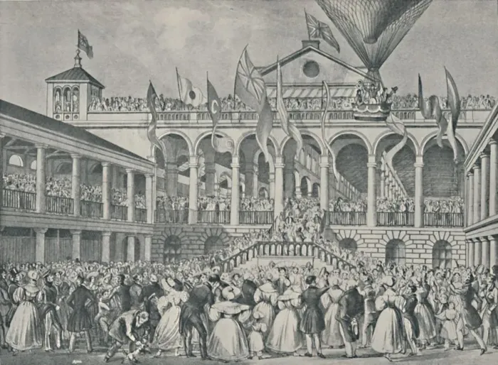 Framed Print : Opening of New Hungerford Market, July 2nd, 1833, (1920) Framed Print : Opening of New Hungerford Market, July 2nd, 1833, (1920)