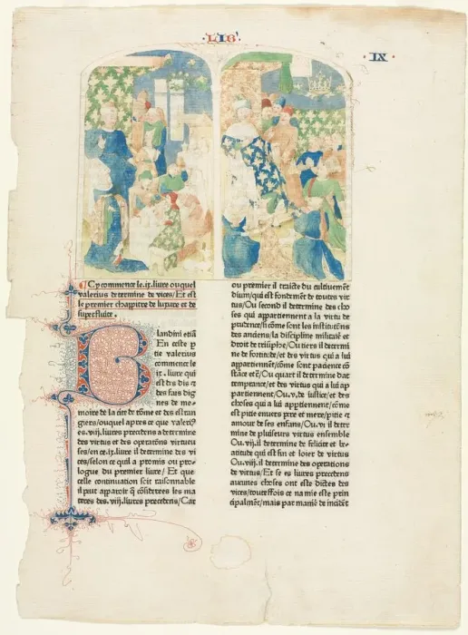 Framed Print : Opening Page of Book IX of Valerius Maximuss Facta et dicta memorabilia, c. 1476 Framed Print : Opening Page of Book IX of Valerius Maximuss Facta et dicta memorabilia, c. 1476