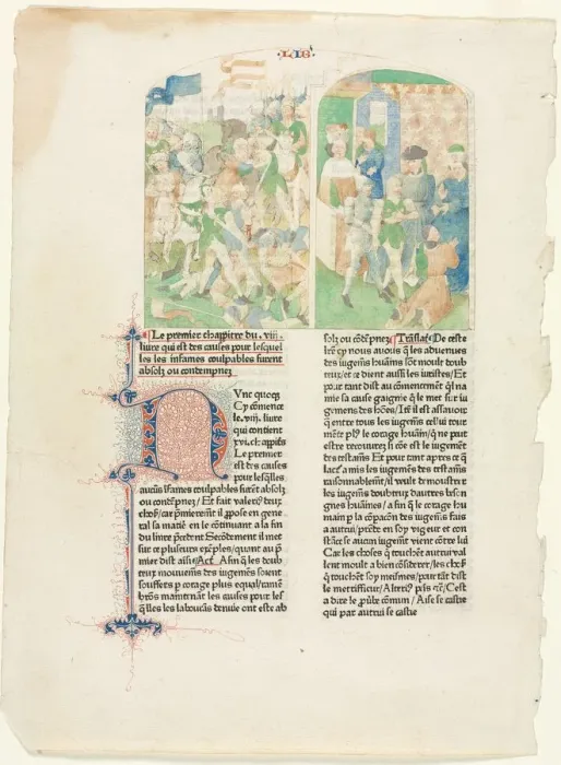 Framed Print : Opening Pages from Valerius Maximuss Facta et dicta memorabilia, c. 1476. Creator: Unknown Framed Print : Opening Pages from Valerius Maximuss Facta et dicta memorabilia, c. 1476. Creator: Unknown