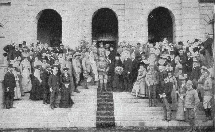 Framed Print : The opening of the Palace of Justice as a Hospital by Lord Roberts, 1900. Artist: Bowers Framed Print : The opening of the Palace of Justice as a Hospital by Lord Roberts, 1900. Artist: Bowers