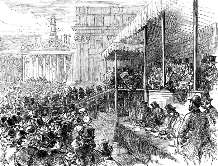 Framed Print : Opening Queen Victoria-Street, City, 1871. Creator: Unknown Framed Print : Opening Queen Victoria-Street, City, 1871. Creator: Unknown