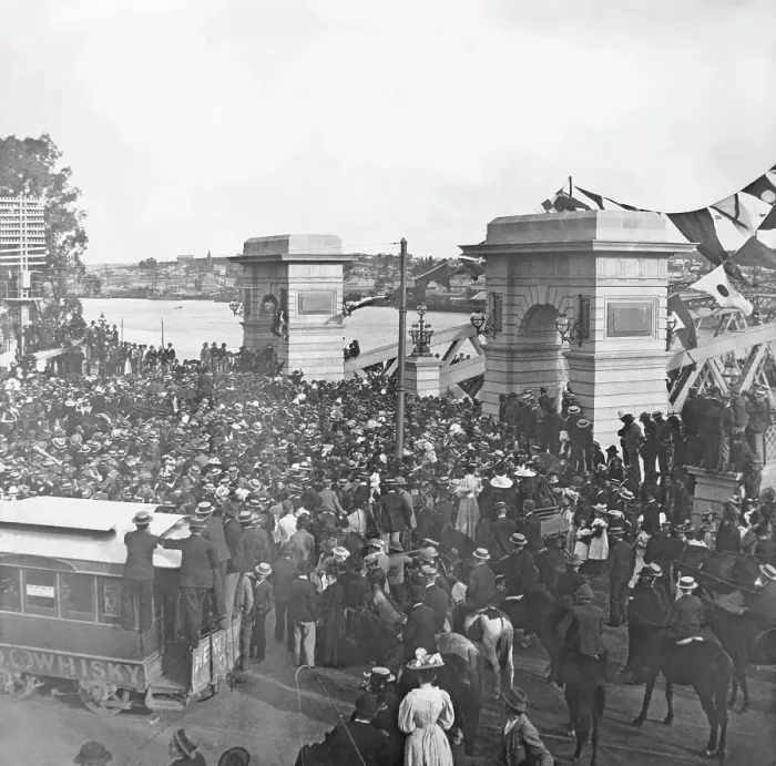 Framed Print : Opening of the second permanent Victoria Bridge over the Brisbane River, 22 June 1897. Creator: Unknown Framed Print : Opening of the second permanent Victoria Bridge over the Brisbane River, 22 June 1897. Creator: Unknown