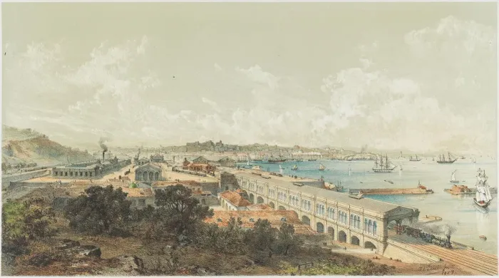 Framed Print : The opening of the state railway from Ljubljana to Trieste on July 27, 1857, 1857 Framed Print : The opening of the state railway from Ljubljana to Trieste on July 27, 1857, 1857
