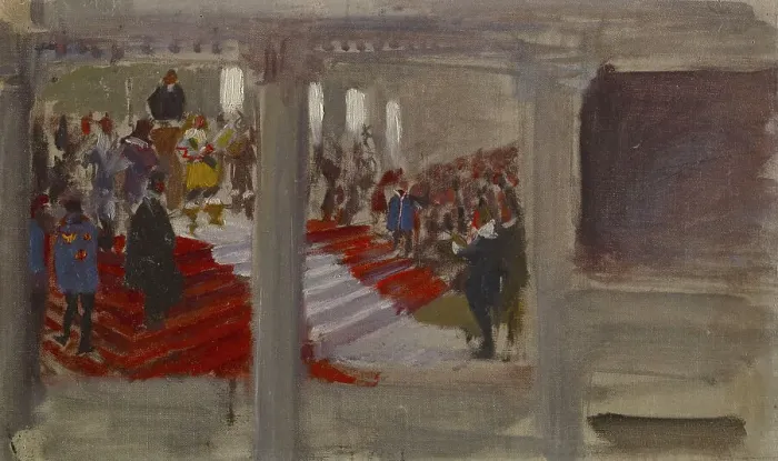 Framed Print : The opening of the university, a rehearsal for the wall painting of the banquet hall... c1915. Creator: Akseli Gallen-Kallela Framed Print : The opening of the university, a rehearsal for the wall painting of the banquet hall... c1915. Creator: Akseli Gallen-Kallela