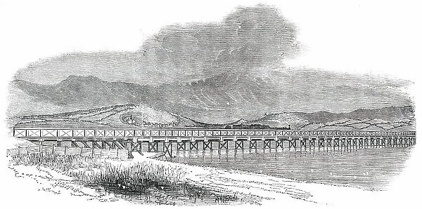 Opening of the Whitehaven and Furness Junction Railway - Duddon Sands Viaduct, 1850. Creator: Unknown