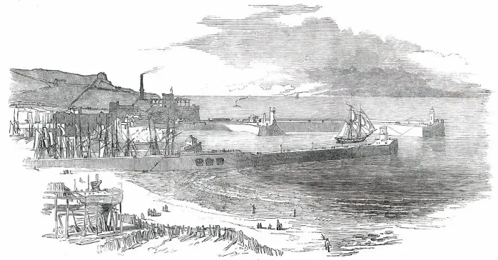Framed Print : Opening of the Whitehaven and Furness Junction Railway - Whitehaven Bay, 1850. Creator: Unknown Framed Print : Opening of the Whitehaven and Furness Junction Railway - Whitehaven Bay, 1850. Creator: Unknown