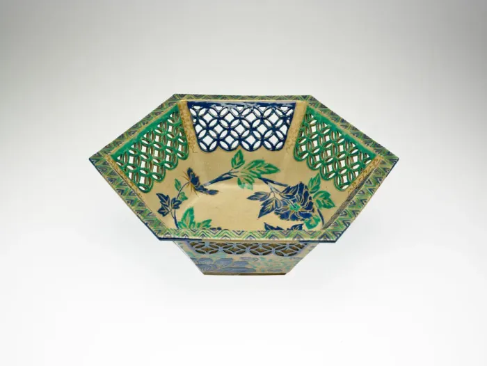 Framed Print : Openwork Hexagonal Ko-Kiyomizu Ware Bowl, 1731-52. Creator: Unknown Framed Print : Openwork Hexagonal Ko-Kiyomizu Ware Bowl, 1731-52. Creator: Unknown