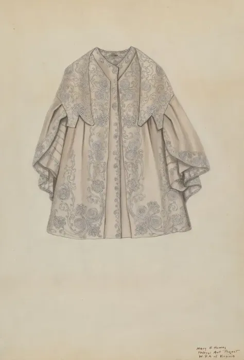 Framed Print : Opera Cloak, c. 1938. Creator: Mary E Humes Framed Print : Opera Cloak, c. 1938. Creator: Mary E Humes