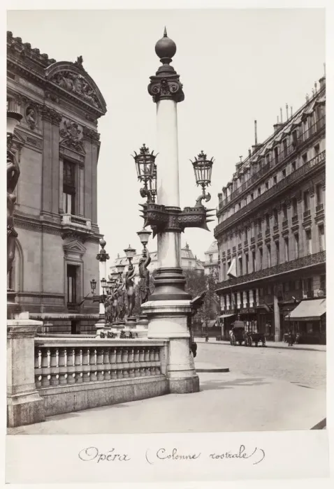 Framed Print : Opera (Rostral Column), c. 1875. Creator: Charles Marville (French, 1816-1879)