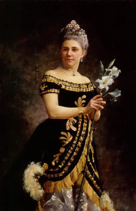 Framed Print : Opera singer Ida Basilier-Magelsen's portrait as Philine in Ambroise Thomas opera Mignon, 1887. Creator: Maria Wiik Framed Print : Opera singer Ida Basilier-Magelsen's portrait as Philine in Ambroise Thomas opera Mignon, 1887. Creator: Maria Wiik