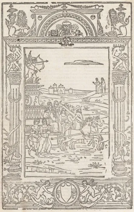 Framed Print : Opera Triumphi, Soneti, & Canzone February 15, 1508. Creator: Pico Master Framed Print : Opera Triumphi, Soneti, & Canzone February 15, 1508. Creator: Pico Master