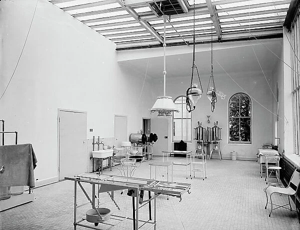 Operating room in Brooklyn Navy Yard Hospital, between 1890 and 1901. Creator: Unknown