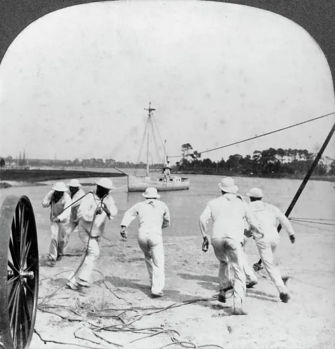 Framed Print : Some operations of the Life Saving Corps, Jamestown Exposition, Virginia, USA, 1907. Artist: Keystone View Company Framed Print : Some operations of the Life Saving Corps, Jamestown Exposition, Virginia, USA, 1907. Artist: Keystone View Company