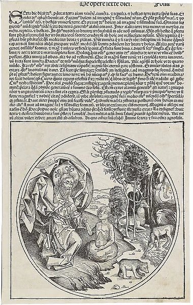 De opere serte diei (from the Schedel's Chronicle of the World), ca 1493. Creator: Wolgemut, Michael (1434-1519)
