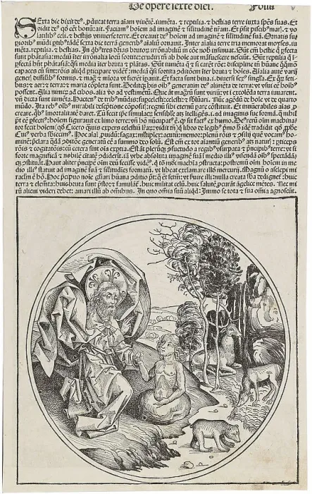 Framed Print : De opere serte diei (from the Schedel's Chronicle of the World), ca 1493. Creator: Wolgemut, Michael (1434-1519) Framed Print : De opere serte diei (from the Schedel's Chronicle of the World), ca 1493. Creator: Wolgemut, Michael (1434-1519)