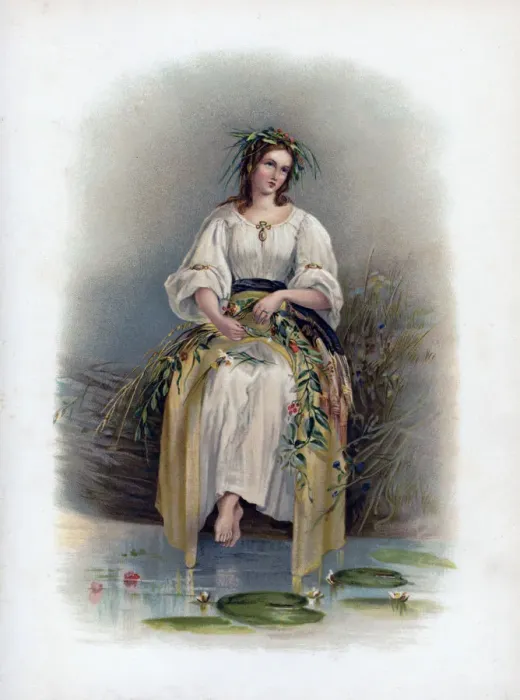 Framed Print : Ophelia, 1891. Artist: H Saunders Framed Print : Ophelia, 1891. Artist: H Saunders