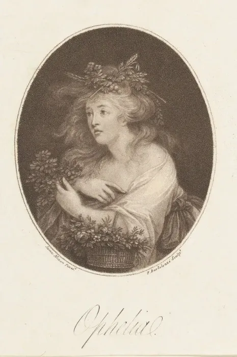 Framed Print : Ophelia (Shakespeare, Hamlet, Act 4), 1784. Creator: Francesco Bartolozzi Framed Print : Ophelia (Shakespeare, Hamlet, Act 4), 1784. Creator: Francesco Bartolozzi
