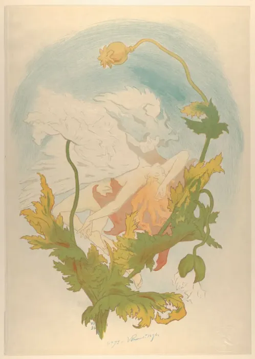 Framed Print : Opium, 1894. Creator: Prouve, Victor (1858-1943) Framed Print : Opium, 1894. Creator: Prouve, Victor (1858-1943)