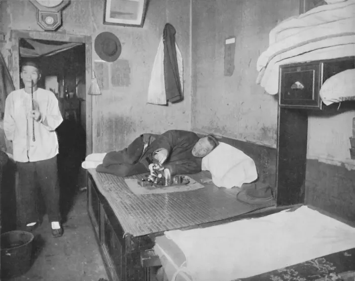 Framed Print : An Opium Den in San Francisco, 19th century Framed Print : An Opium Den in San Francisco, 19th century