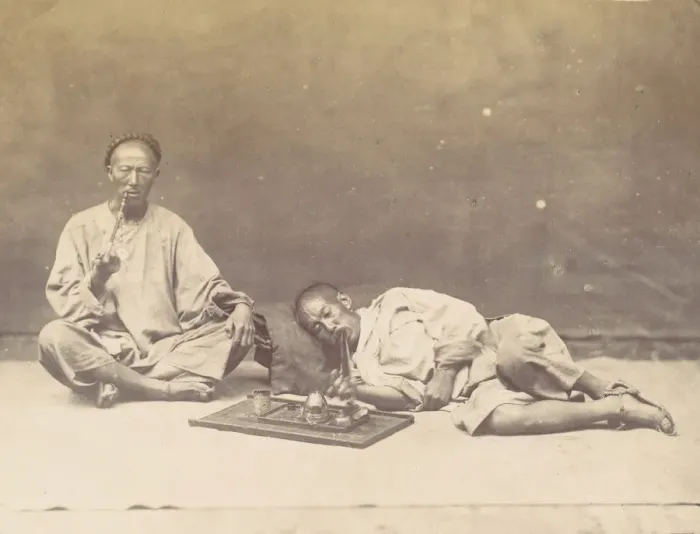 Framed Print : Opium smoker, 1867. Creator: William Thomas Saunders Framed Print : Opium smoker, 1867. Creator: William Thomas Saunders
