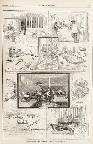 Opium-Smoking in New York (From Harpers Weekly, September 24, 1881), 1881. Artist: Anonymous