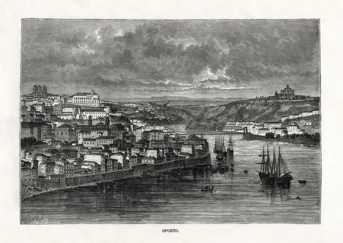 Framed Print : Oporto, Portugal, 19th century. Artist: Taylor Framed Print : Oporto, Portugal, 19th century. Artist: Taylor